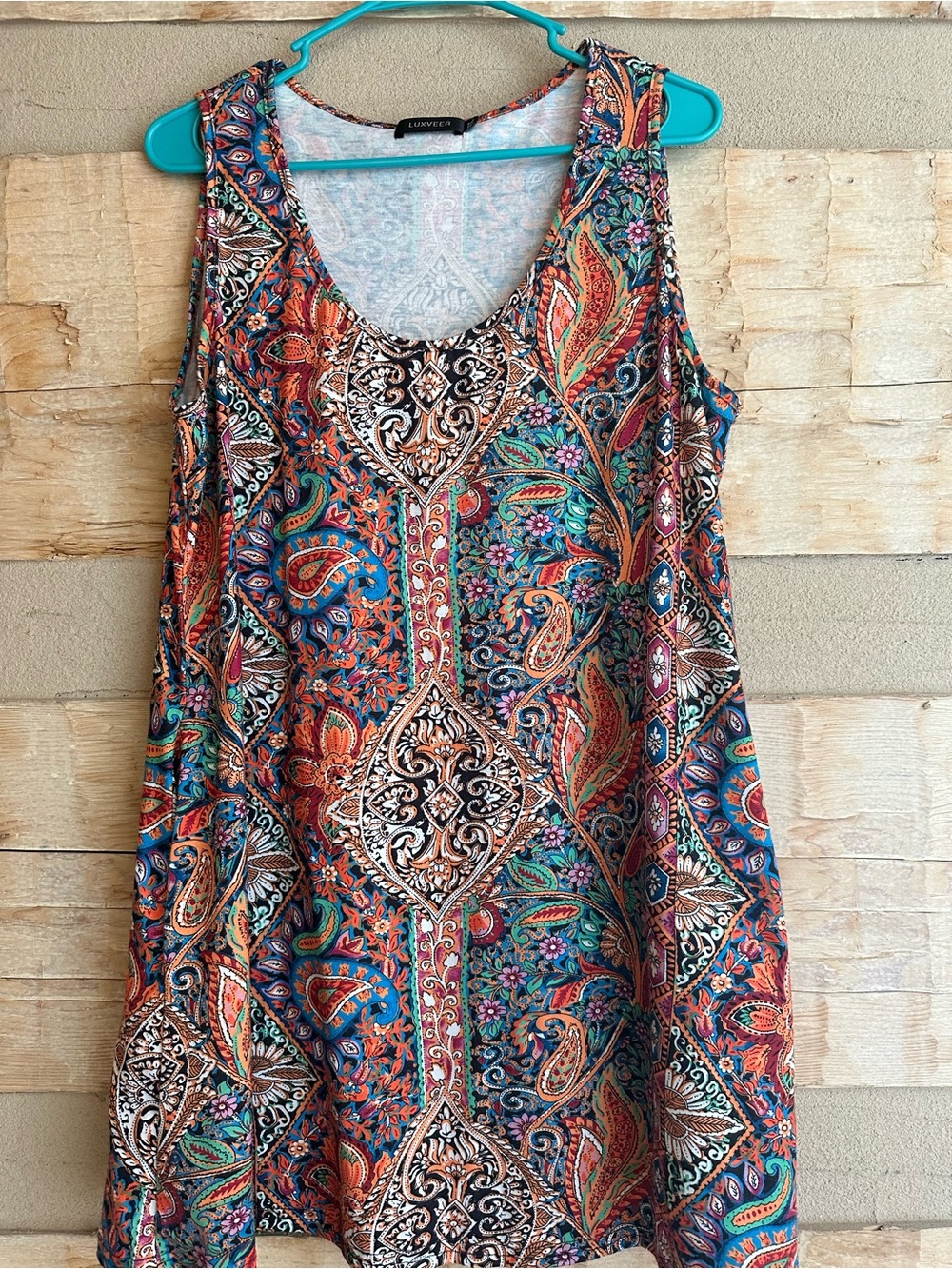 Sleeveless Paisley Midi Dress in Multicolor by Luxveer POCKETS